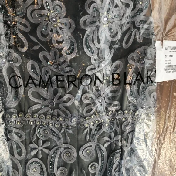 Cameron Blake size 14 silver grey gown - Picture 5 of 6